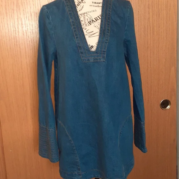 Free People  Denim Top - Picture 2 of 7